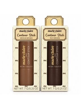 Marie Claire Paris Contour Stick Set Medium Brown + Rich Brown New